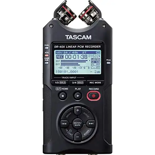Tascam DR-40X Four Track Handheld Field Audio Recorder